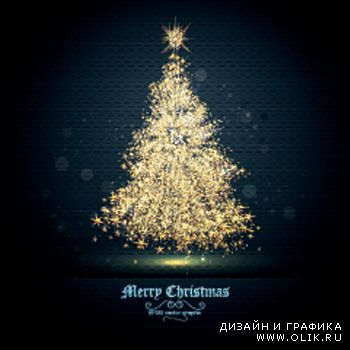 Новогодние рисунки светом | Christmas Greeting Card with Tree of Lights
