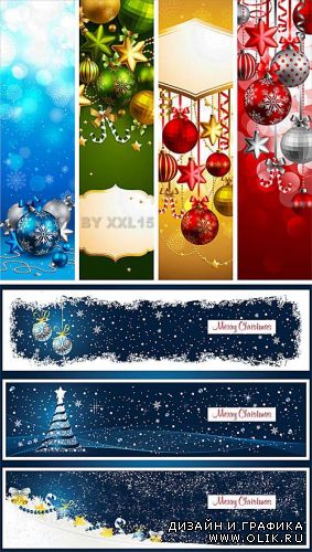 Christmas banners set