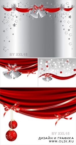 Christmas backgrounds with red curtains