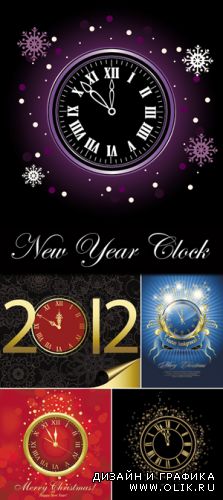 New Year 2012 Clock Vector