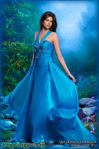 Красивое синее платье