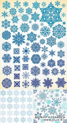 Snowflakes vector set