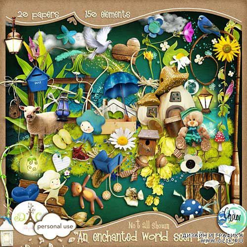 Сказочный детский скрап-набор - Очарованный увиденный мир. Scrap - An enchanted world seen