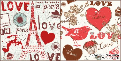 Романтический клипарт - Love In Paris (Вектор)