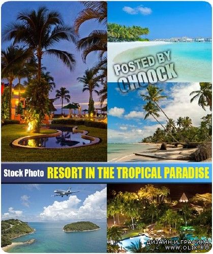 Курорт в тропическом раю - растровый клипарт