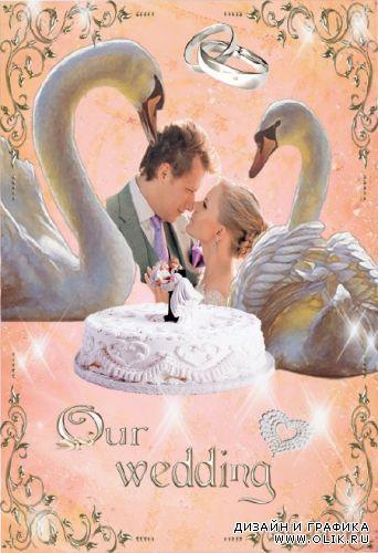 Рамочка свадебная  –  Лебеди