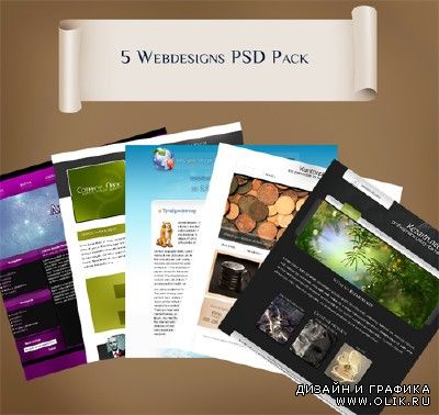 5 Webdesigns Template Psd pack for PHSP