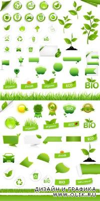 Big Bio Stickers Vector Pack