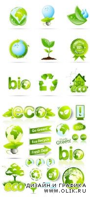 Eco Icons & Stickers Vector Collection