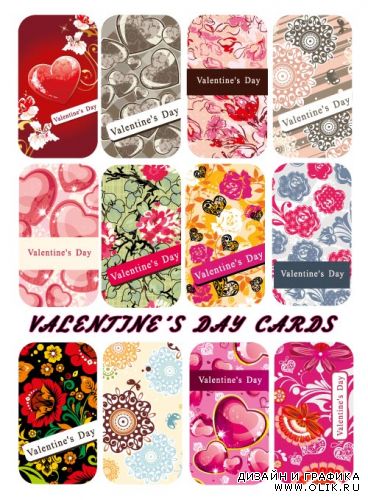 Карточки ко дню святого Валентина (Вектор)