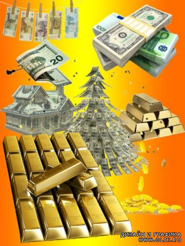 Vector Clip Art - Gold and Money