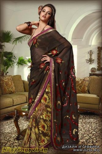 Женский шаблон для фотошоп – Красивая индийская одежда