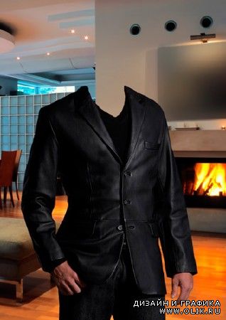 Шаблон для фотошопа "Мужчина стильном черном костюме"