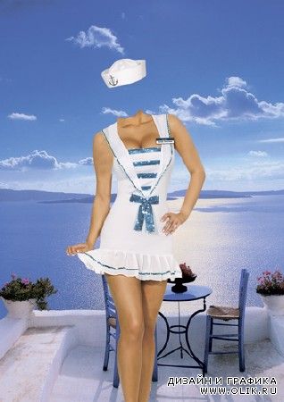 Шаблон для фотошопа "Красавица морячка"