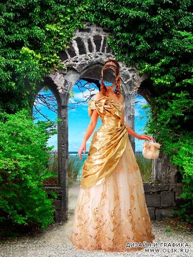 Шаблон для фотошопа Женщина в королевском платье