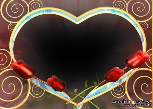 Футаж-сердечко с красными розами