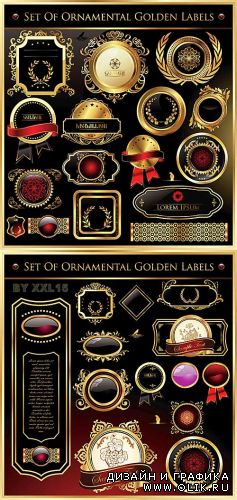 Ornamental golden labels