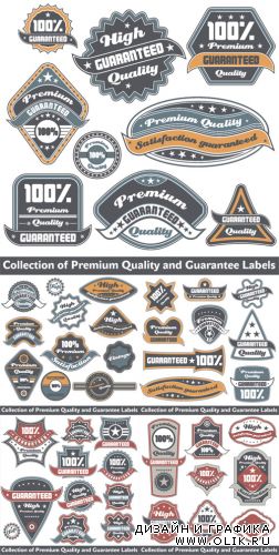 Premium Quality and Guarantee Label Collection Vector