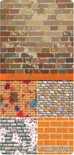 Кирпичная стена | Abstract background brick wall vector