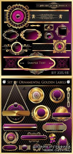 Ornamental golden labels 2