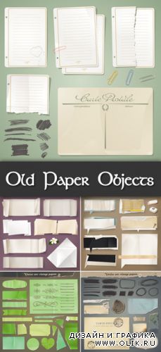Old Paper Objects Vector
