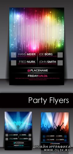 Color Party Flyers Vector