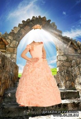 Шаблон для фотошопа – Маленькая принцесса в розовом платье