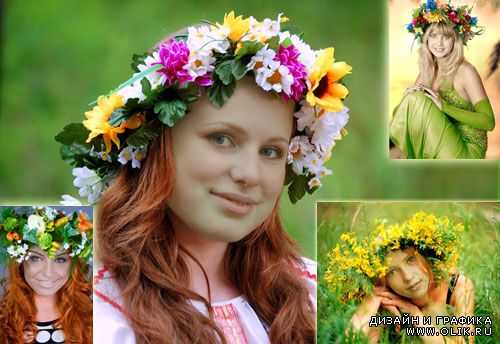 Шаблоны для фотошоп женские - цветы и весна для девушек