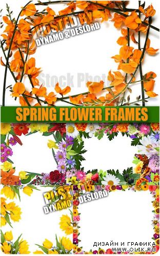 Рамки из весенних цветов - Растровый клипарт