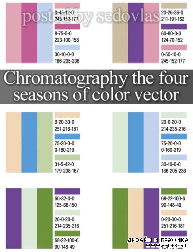 Хроматографии четырех сезонов цвета-вектор