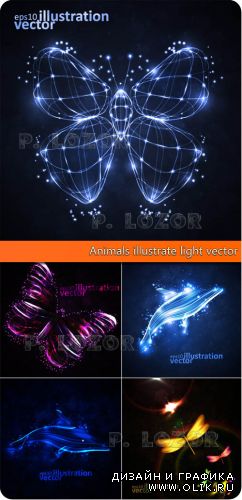 Животные рисунки светом | Animals illustrate light vector