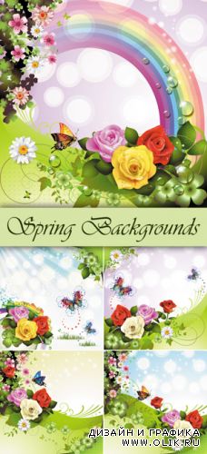 Spring Backgrounds Vector 4