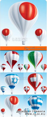 Флаги и воздушные шары часть 4 | Flags balloon vector set 4