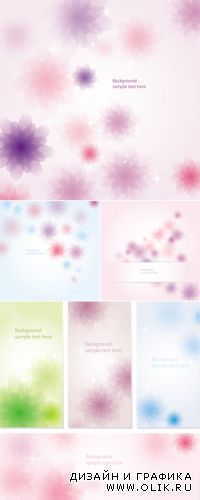 Abstract Floral Backgrounds & Banners Vector