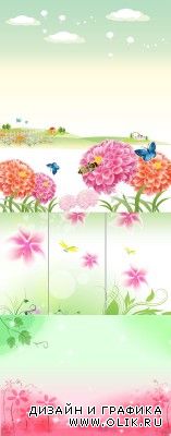 Spring pink flowers psd for PHSP