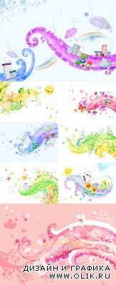 Abstract Spring Psd Backgrounds for PHSP