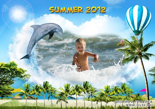 PSD frame - Summer dolphin