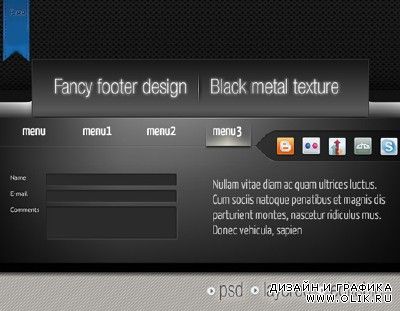 Black footer and metal texture for PHSP