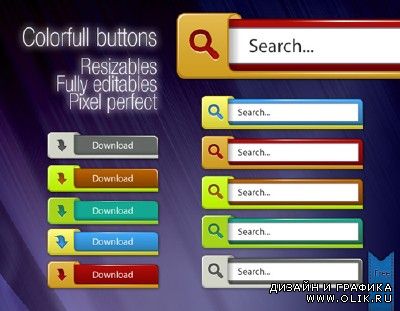 Colorful web button pack for PHSP