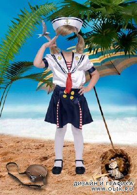 Шаблон для фотошопа – Маленькая моряка