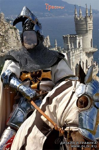 Шаблон мужской  – Тевтонский рыцарь на коне, XII век