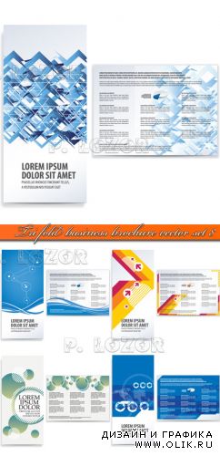 Брошюра из трёх страниц часть 8 | Tri fold business brochure vector set 8