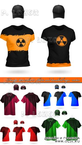 Дизайн двухцветный футболка и кепка | Design two-color t-shirts and baseball caps  vector