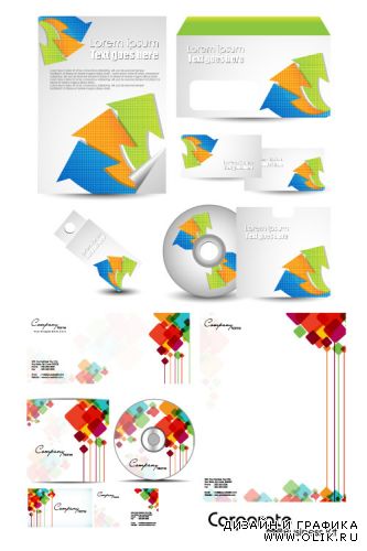 Дизайн бизнес брошюр и дисков (Вектор)