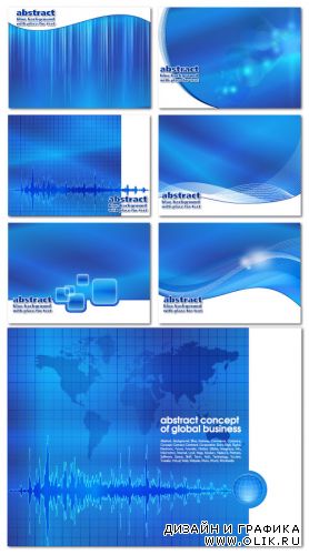 Голубые карточки глобального бизнеса (Вектор)
