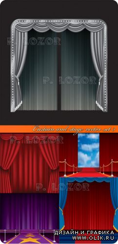 Сцена и занавес часть 3 | Curtain and stage vector set 3