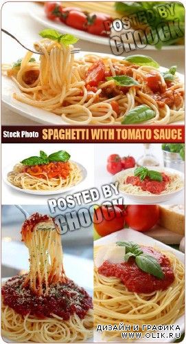 Спагетти с томатным соусом - растровый клипарт