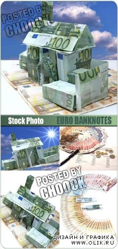 Банкноты евро - растровый клипарт