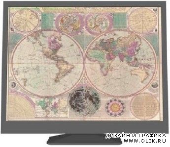 Старая цветная карта мира