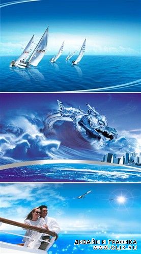 Яхты и морской дракон (многослойные PSD)